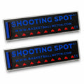 Two 'Shooting Spot' basketball training markers on a white background