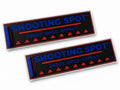 Two 'Shooting Spot' products with blue text on a black background.