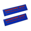 Two blue and red Basketball Witch Shooting Spot Markers on a white background